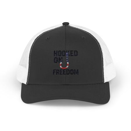 Hooked on Freedom Snapback Cap - Trendy Mesh Hat, Patriotic Gift, Outdoor Wear, Summer Style, Freedom Lovers - Get Tight Gear