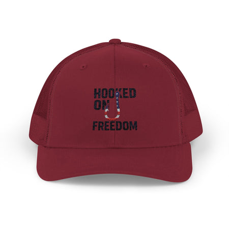 Hooked on Freedom Snapback Cap - Trendy Mesh Hat, Patriotic Gift, Outdoor Wear, Summer Style, Freedom Lovers - Get Tight Gear