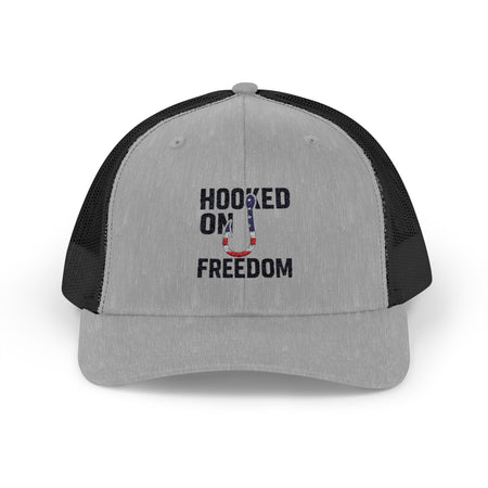 Hooked on Freedom Snapback Cap - Trendy Mesh Hat, Patriotic Gift, Outdoor Wear, Summer Style, Freedom Lovers - Get Tight Gear