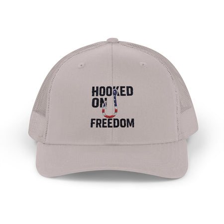 Hooked on Freedom Snapback Cap - Trendy Mesh Hat, Patriotic Gift, Outdoor Wear, Summer Style, Freedom Lovers - Get Tight Gear