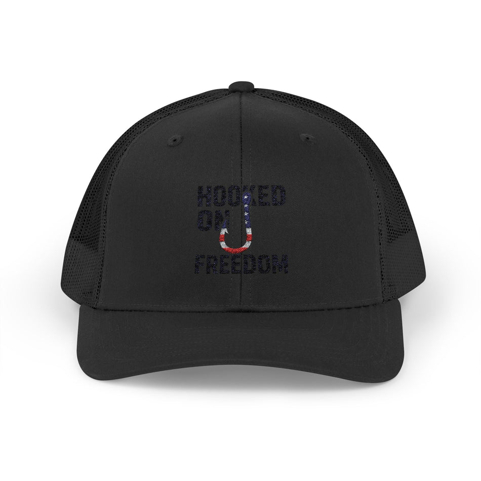 Hooked on Freedom Snapback Cap - Trendy Mesh Hat, Patriotic Gift, Outdoor Wear, Summer Style, Freedom Lovers - Get Tight Gear
