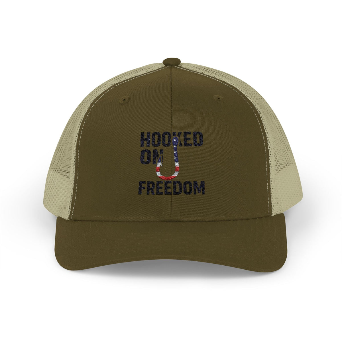Hooked on Freedom Snapback Cap - Trendy Mesh Hat, Patriotic Gift, Outdoor Wear, Summer Style, Freedom Lovers - Get Tight Gear
