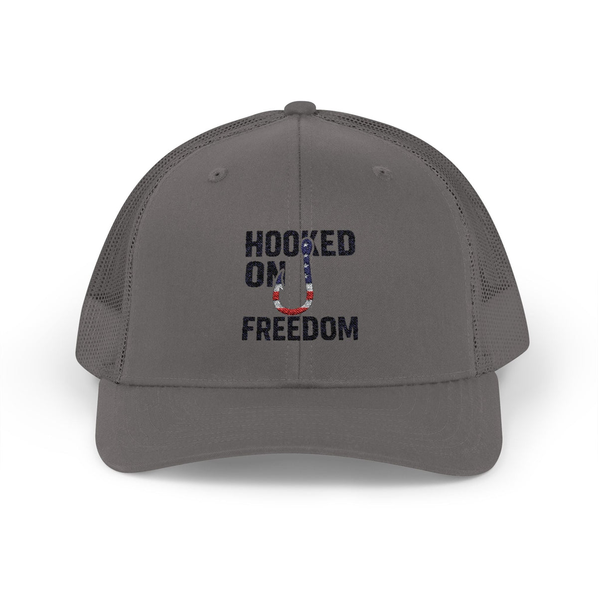 Hooked on Freedom Snapback Cap - Trendy Mesh Hat, Patriotic Gift, Outdoor Wear, Summer Style, Freedom Lovers - Get Tight Gear