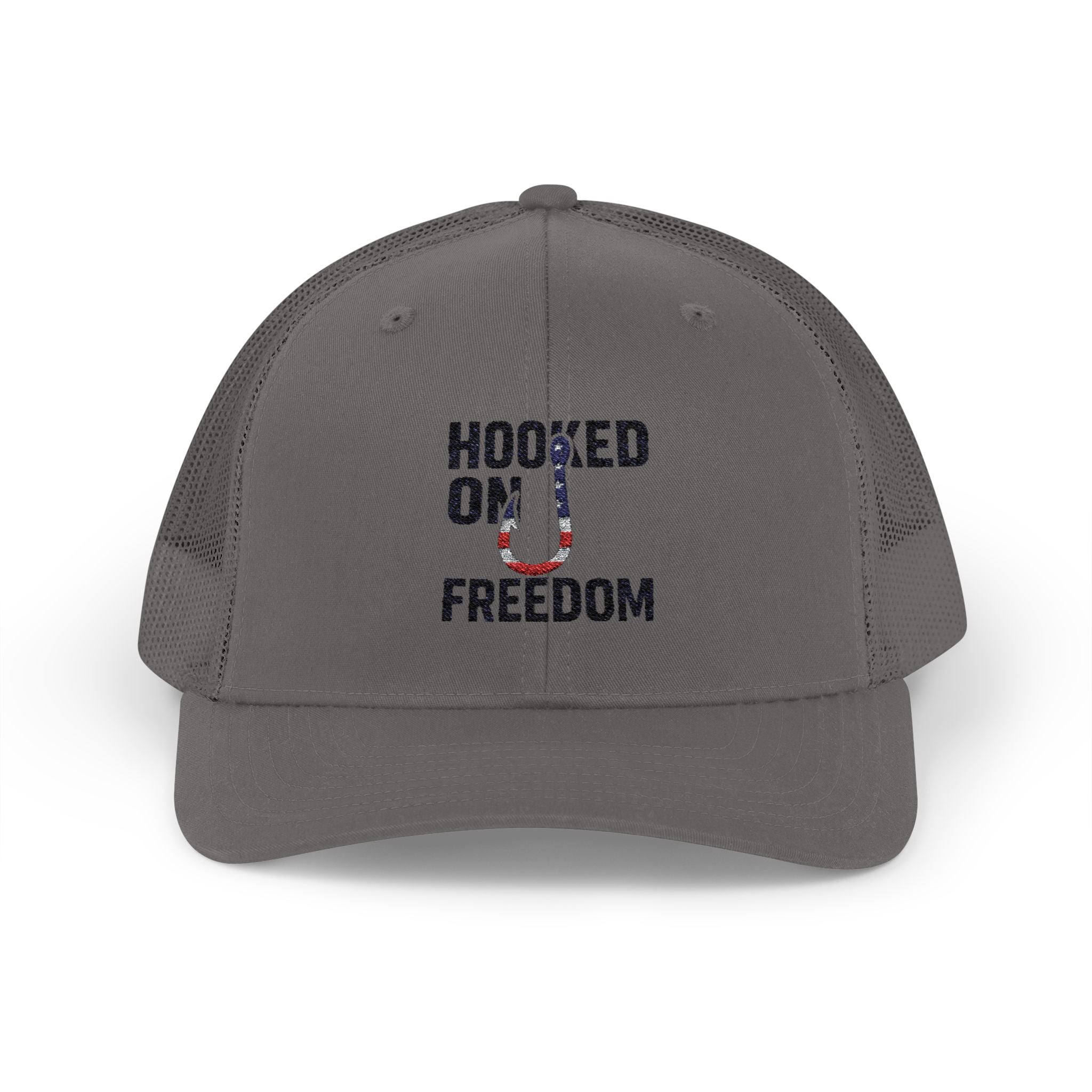 Hooked on Freedom Snapback Cap - Trendy Mesh Hat, Patriotic Gift, Outdoor Wear, Summer Style, Freedom Lovers - Get Tight Gear