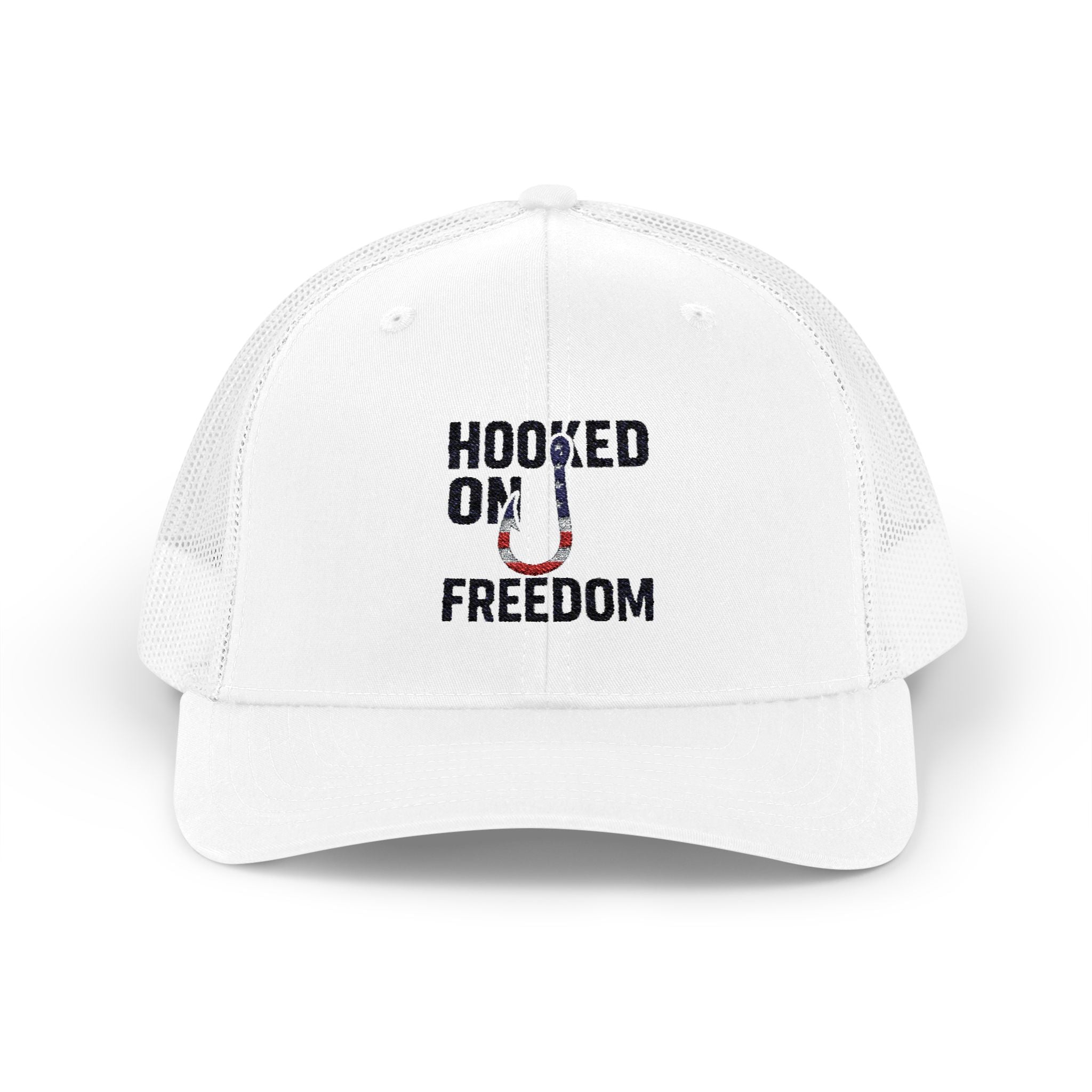 Hooked on Freedom Snapback Cap - Trendy Mesh Hat, Patriotic Gift, Outdoor Wear, Summer Style, Freedom Lovers - Get Tight Gear