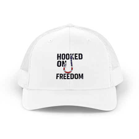 Hooked on Freedom Snapback Cap - Trendy Mesh Hat, Patriotic Gift, Outdoor Wear, Summer Style, Freedom Lovers - Get Tight Gear