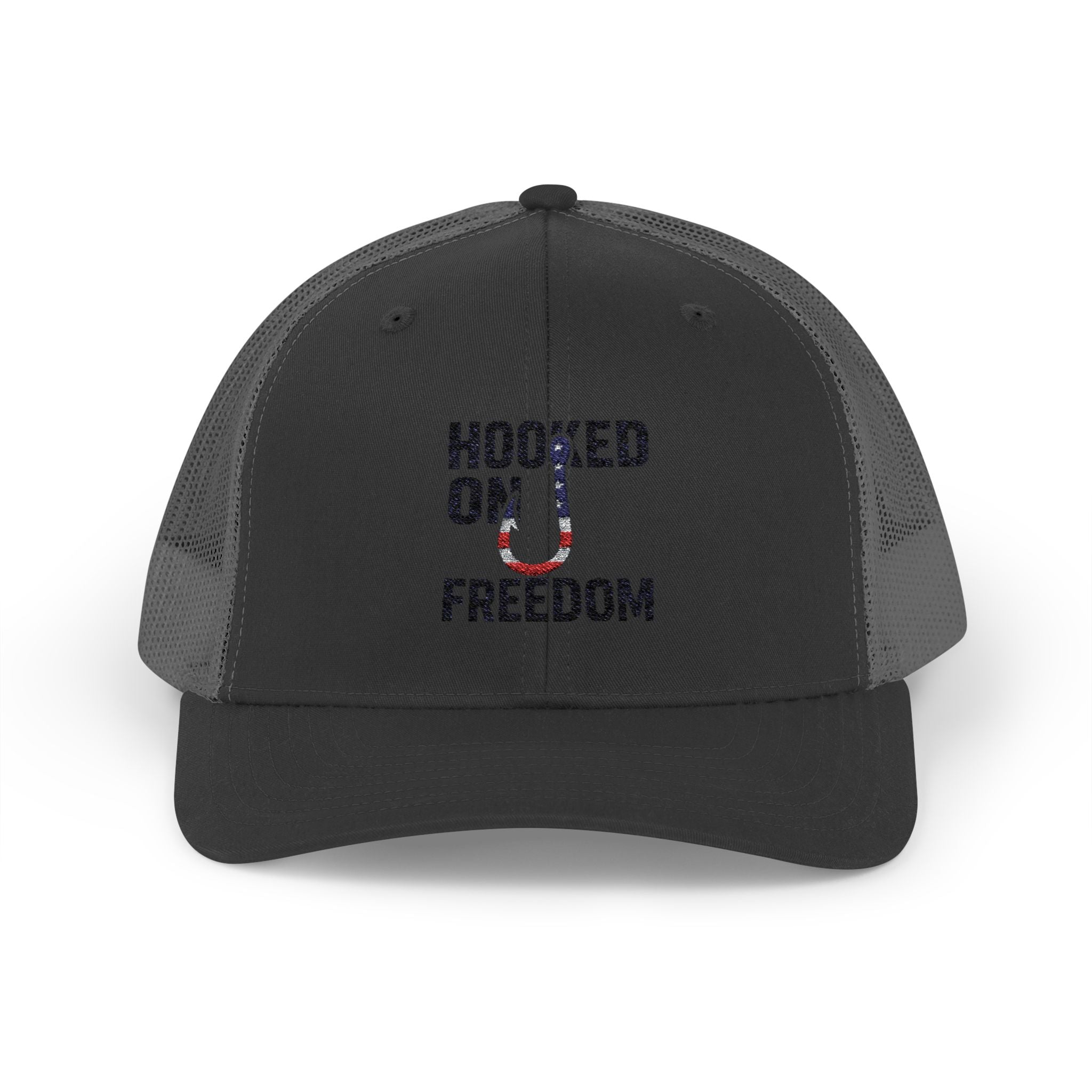 Hooked on Freedom Snapback Cap - Trendy Mesh Hat, Patriotic Gift, Outdoor Wear, Summer Style, Freedom Lovers - Get Tight Gear