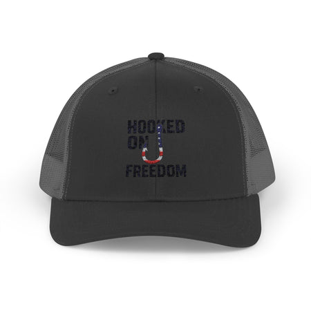 Hooked on Freedom Snapback Cap - Trendy Mesh Hat, Patriotic Gift, Outdoor Wear, Summer Style, Freedom Lovers - Get Tight Gear