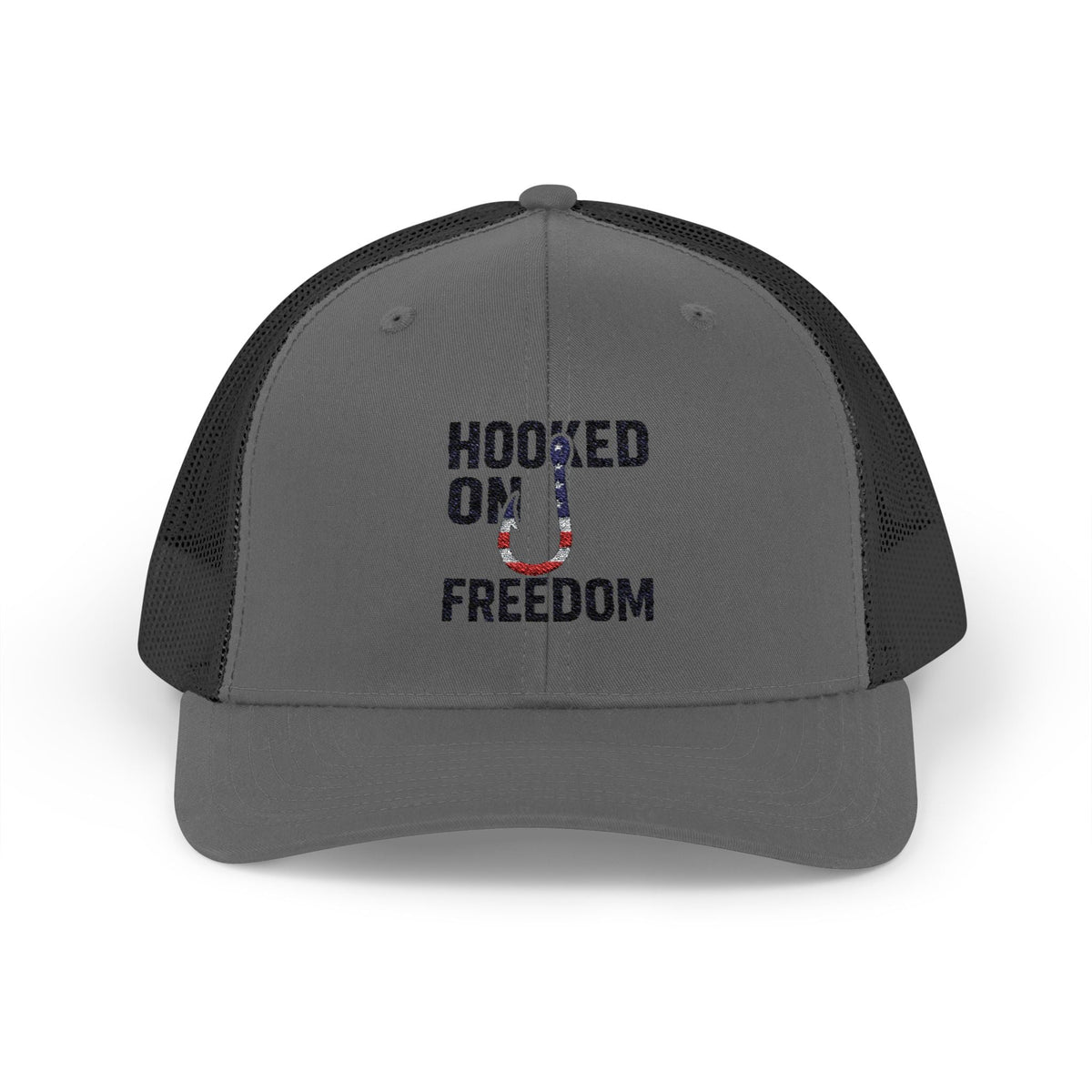 Hooked on Freedom Snapback Cap - Trendy Mesh Hat, Patriotic Gift, Outdoor Wear, Summer Style, Freedom Lovers - Get Tight Gear