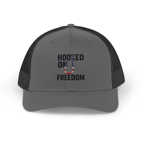 Hooked on Freedom Snapback Cap - Trendy Mesh Hat, Patriotic Gift, Outdoor Wear, Summer Style, Freedom Lovers - Get Tight Gear