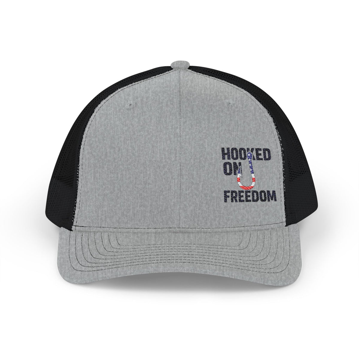 Hooked on Freedom Snapback Trucker Cap - Embroidered Fishing Hat - Get Tight Gear