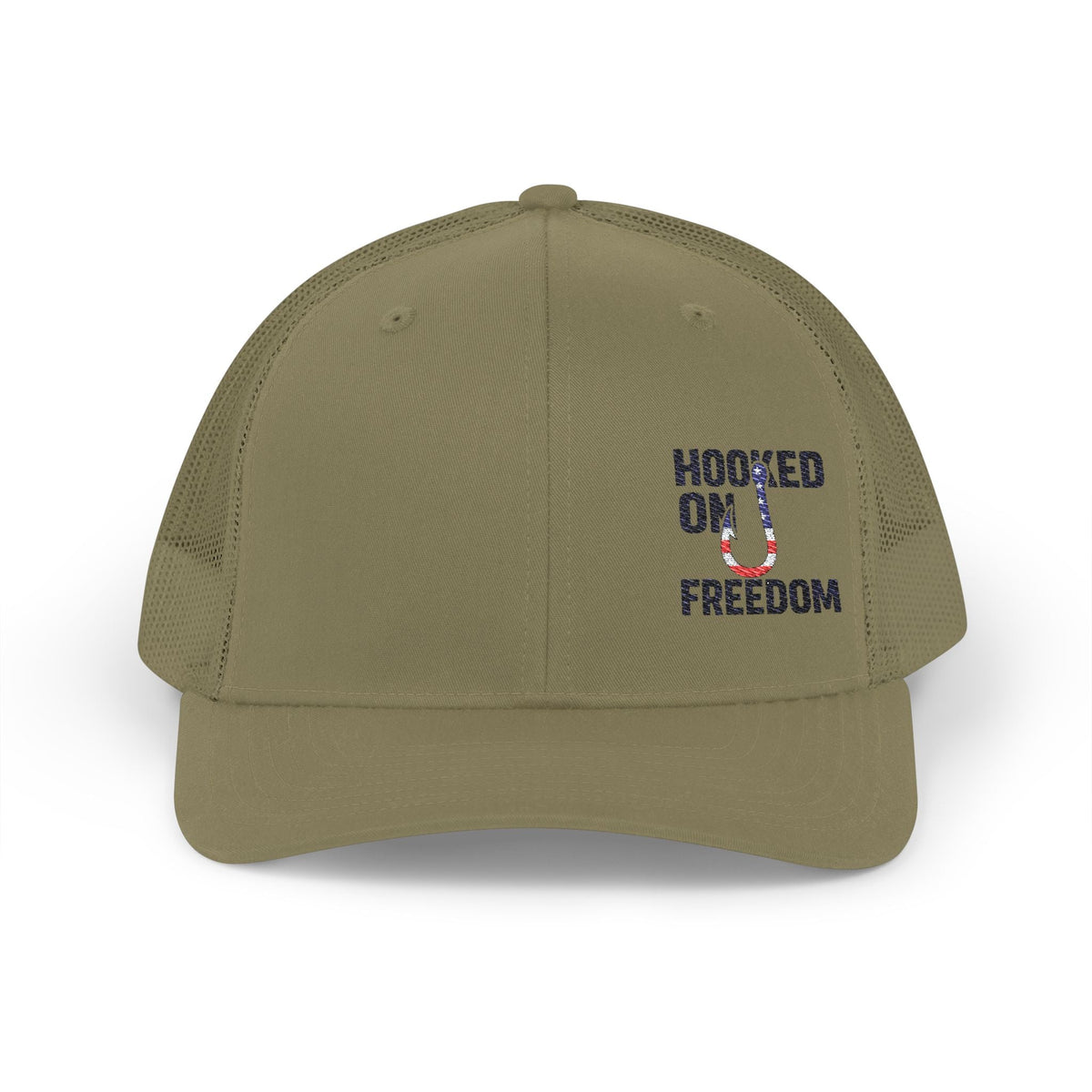 Hooked on Freedom Snapback Trucker Cap - Embroidered Fishing Hat - Get Tight Gear