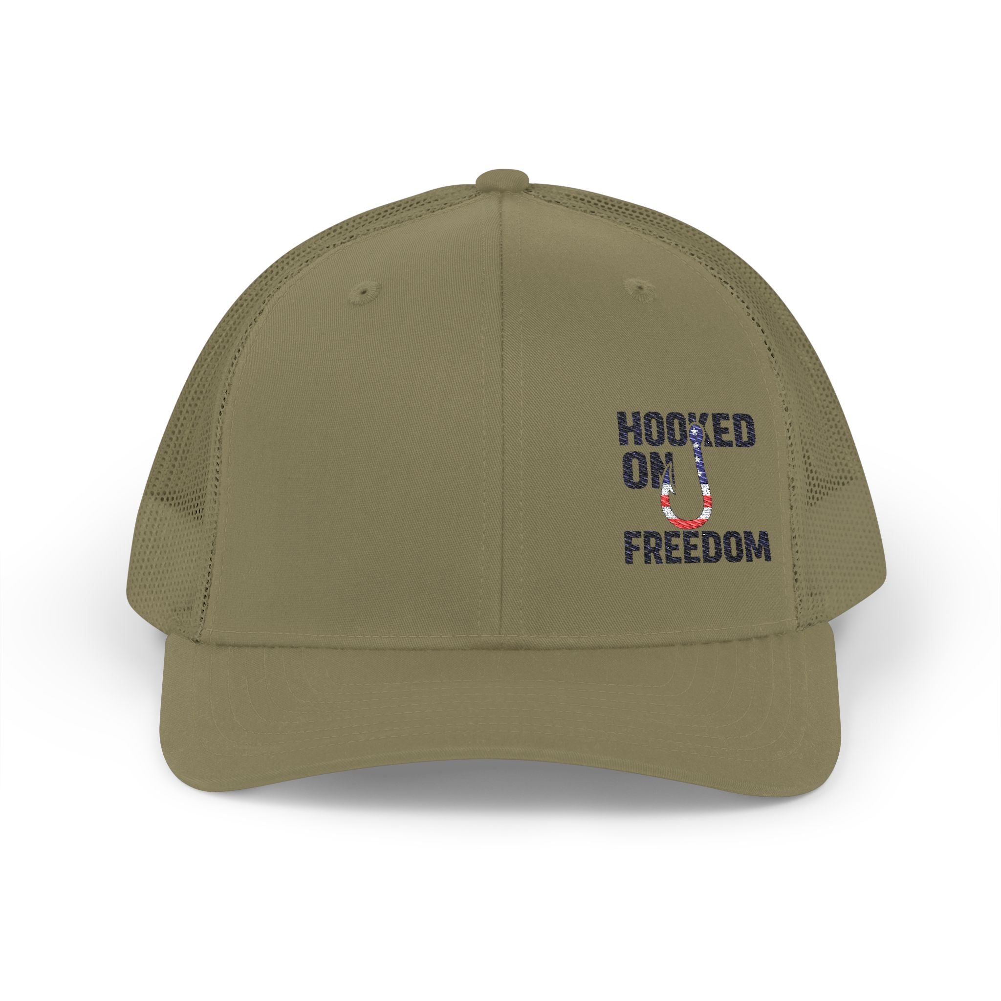 Hooked on Freedom Snapback Trucker Cap - Embroidered Fishing Hat - Get Tight Gear