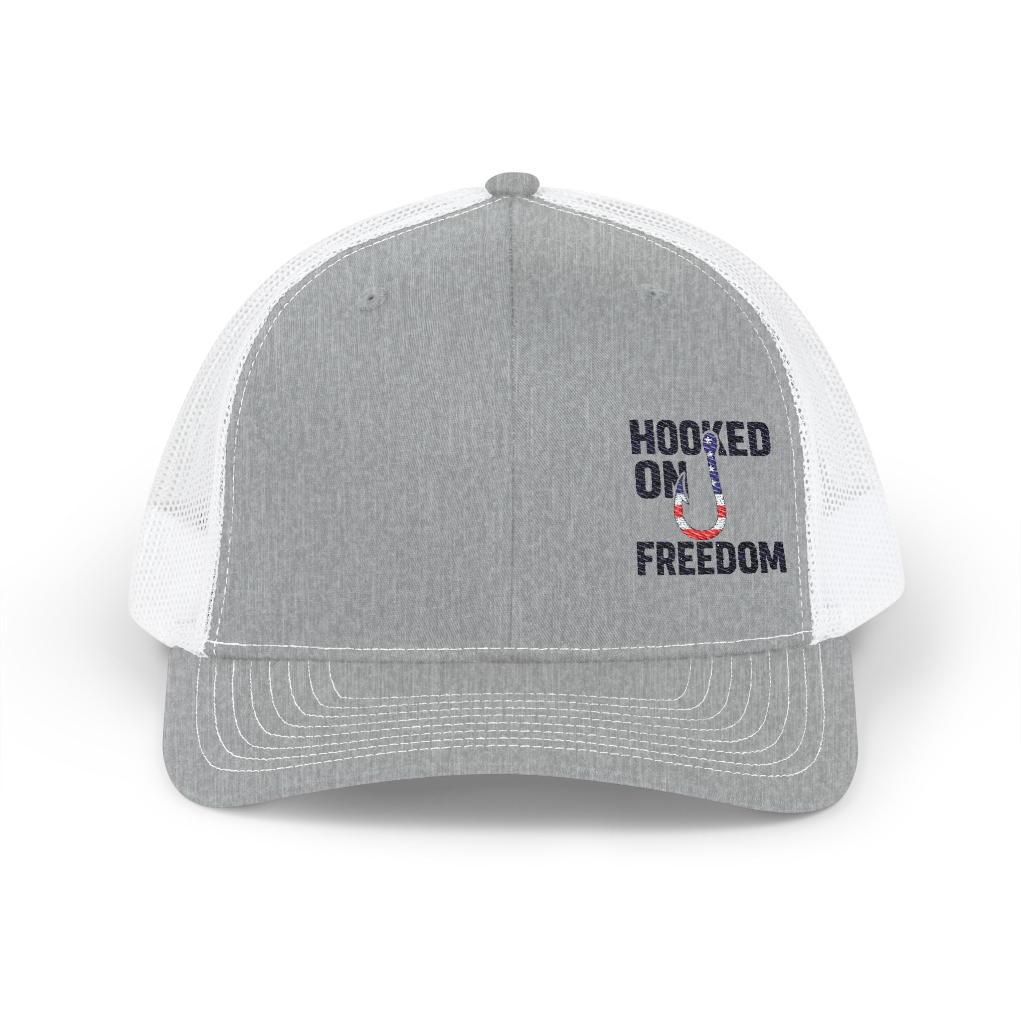 Hooked on Freedom Snapback Trucker Cap - Embroidered Fishing Hat - Get Tight Gear