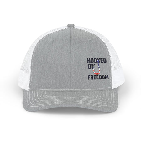 Hooked on Freedom Snapback Trucker Cap - Embroidered Fishing Hat - Get Tight Gear