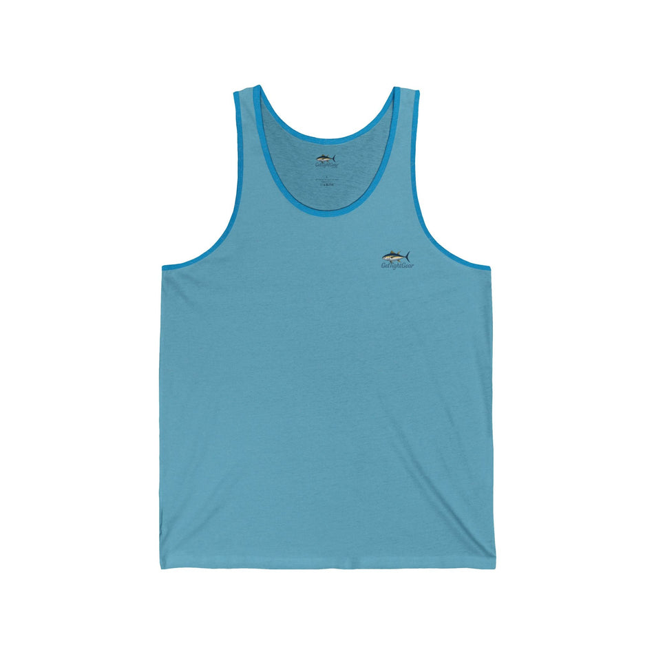 Hooked on Freedom Unisex Jersey Tank - Casual Summer Wear for Fishing Enthusiasts - Get Tight Gear