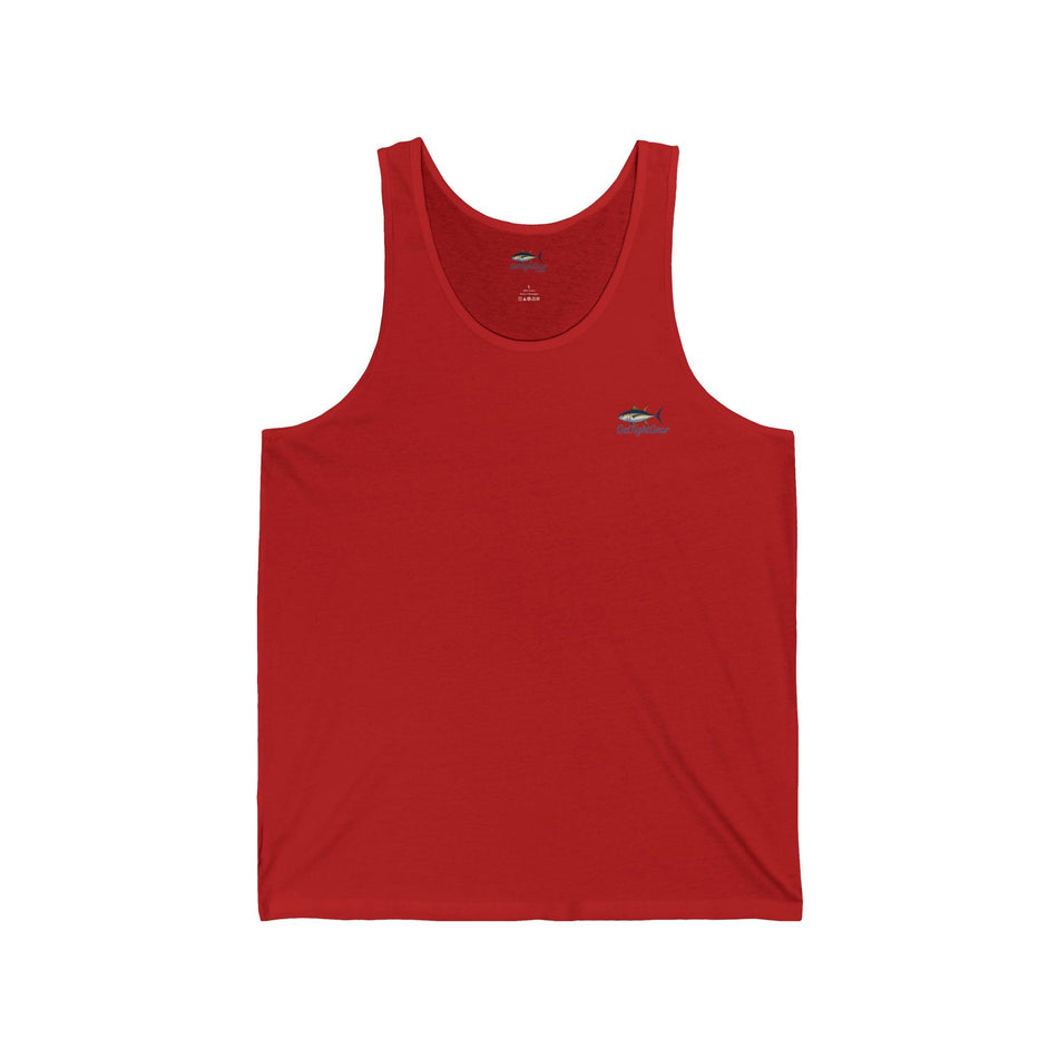 Hooked on Freedom Unisex Jersey Tank - Casual Summer Wear for Fishing Enthusiasts - Get Tight Gear
