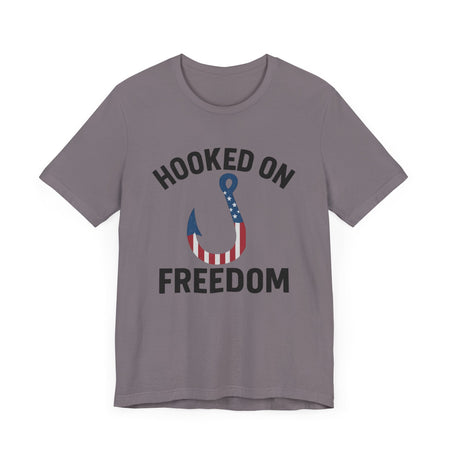 Hooked on Freedom Unisex Tee - Patriotic Short Sleeve T-Shirt - Get Tight Gear