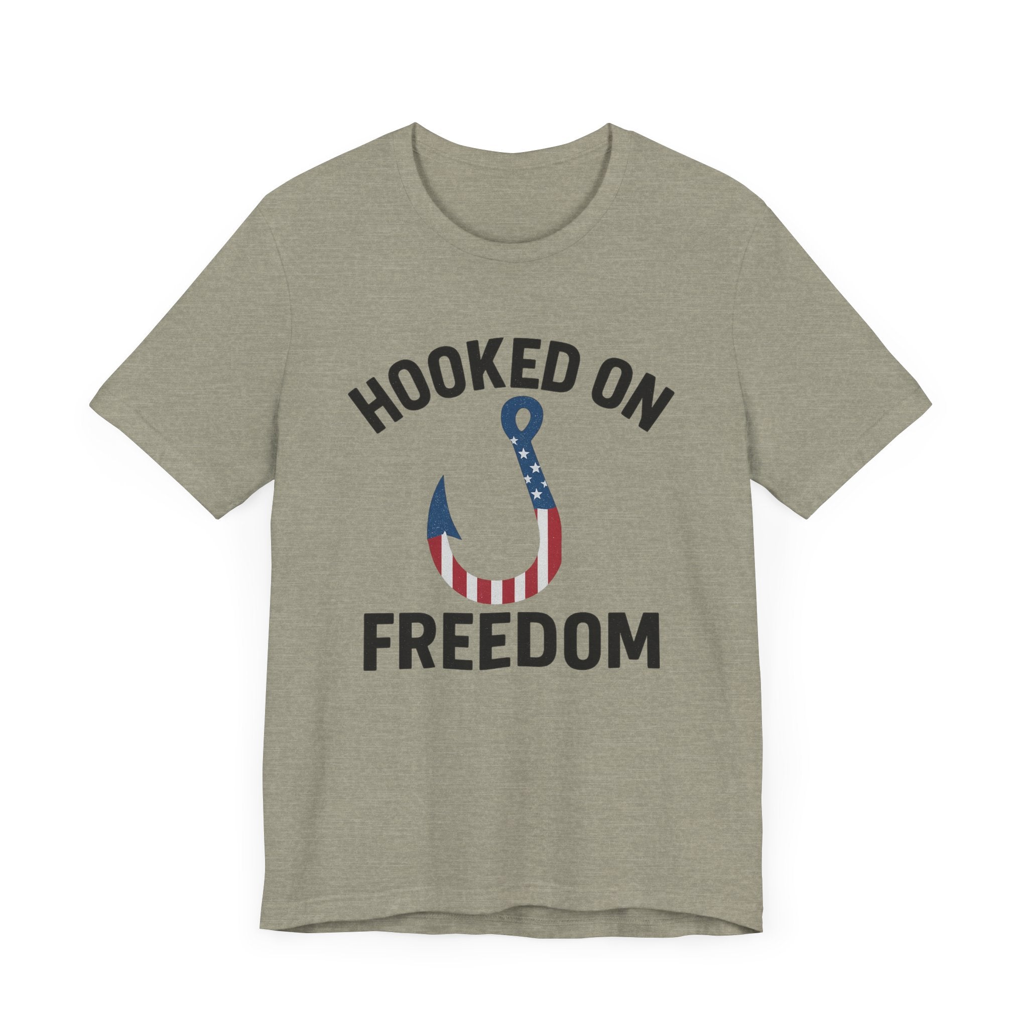 Hooked on Freedom Unisex Tee - Patriotic Short Sleeve T-Shirt - Get Tight Gear