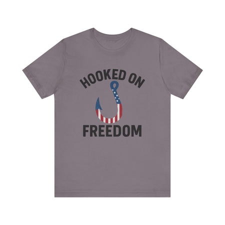 Hooked on Freedom Unisex Tee - Patriotic Short Sleeve T-Shirt - Get Tight Gear