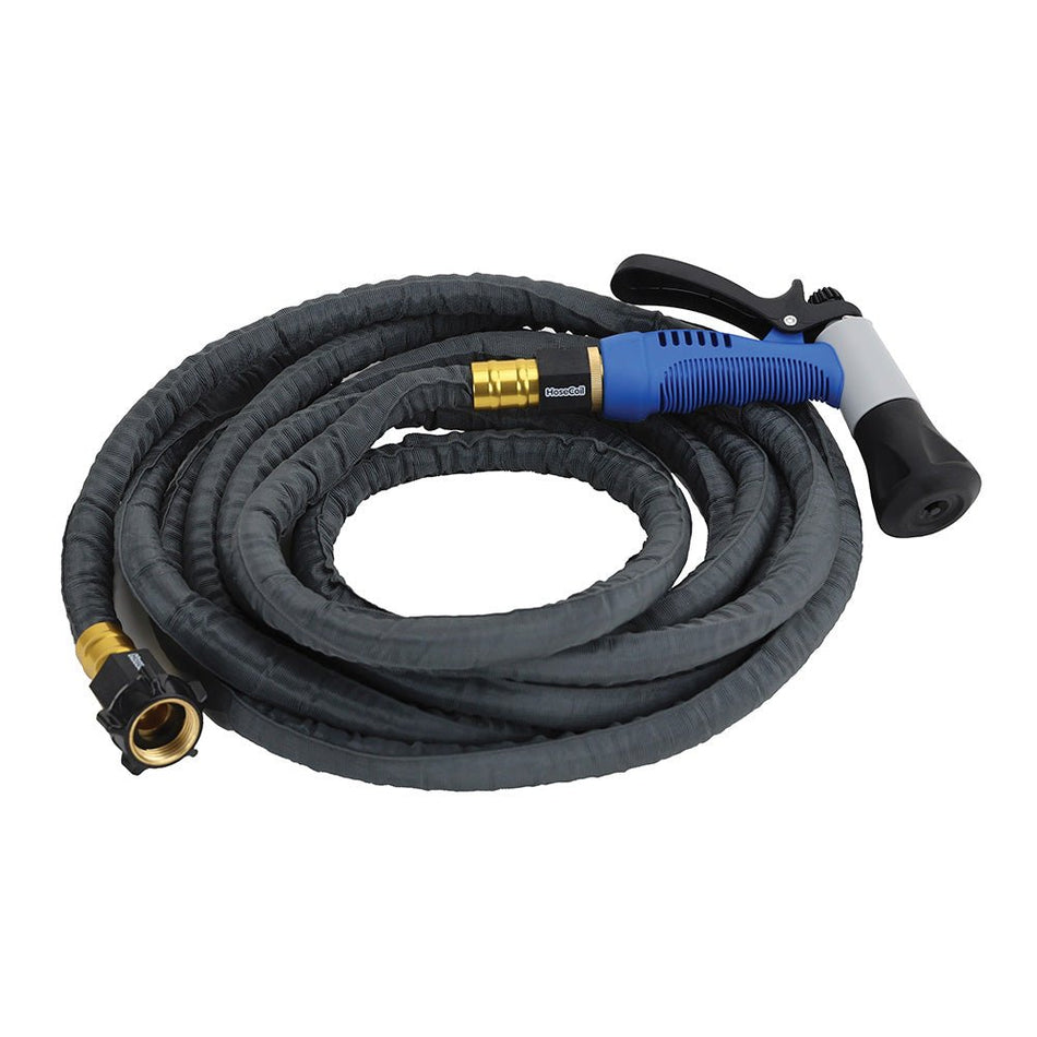 HoseCoil 20' Stainless Steel PRO Hose Kit w/Boat Bumper Plastic Body Nozzle - Get Tight Gear