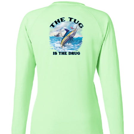 HUK Ladies Pursuit Long Sleeve T-Shirt The Tug Is The Drug™ 3 UPF 50 Quick Dry Moisture Wicking - Get Tight Gear