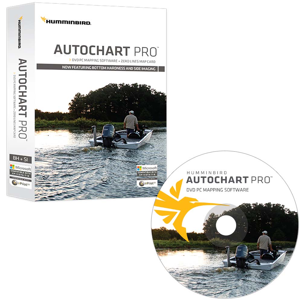 Humminbird AutoChart PRO DVD PC Mapping Software w/Zero Lines Map Card - Get Tight Gear