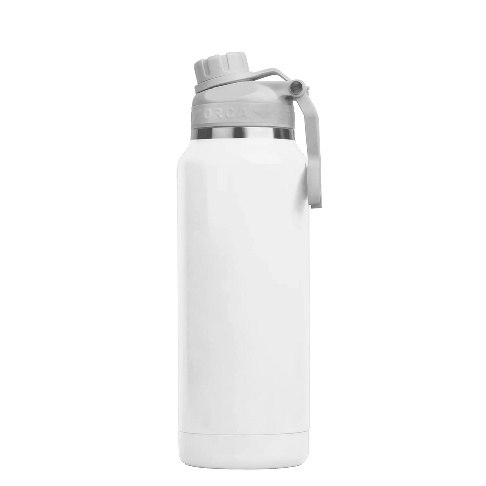 HYDRA™ 34OZ Water Bottle with Powder Coat Finish & Silicone Grip Whale Tale Handle