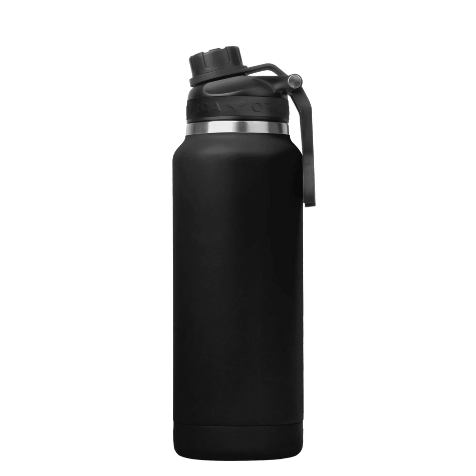 HYDRA™ 34OZ Water Bottle with Powder Coat Finish & Silicone Grip Whale Tale Handle