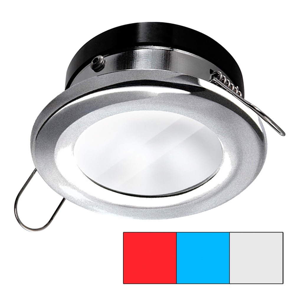 i2Systems Apeiron A1120 Spring Mount Light - Round - Red, Cool White & Blue - Brushed Nickel - Get Tight Gear