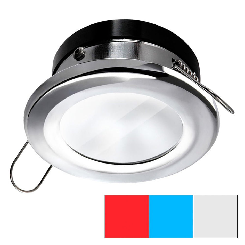 i2Systems Apeiron A1120 Spring Mount Light - Round - Red, Cool White & Blue - Polished Chrome - Get Tight Gear