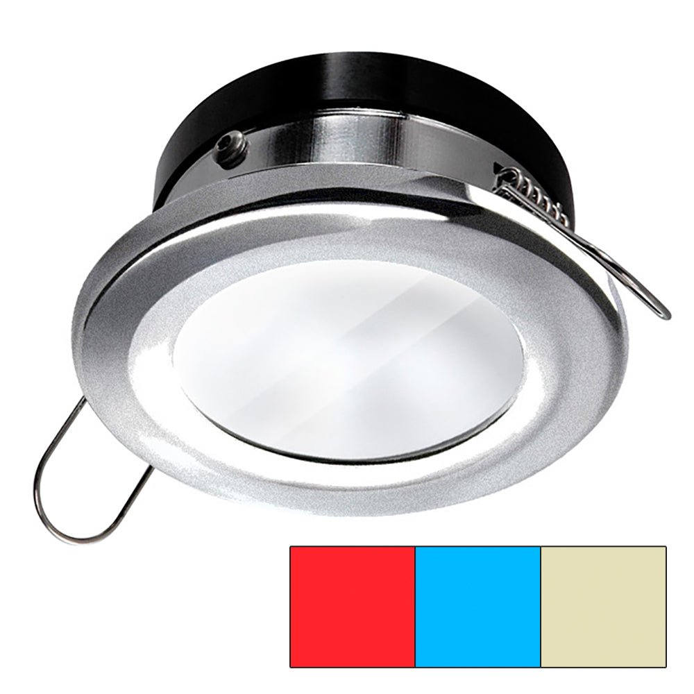 i2Systems Apeiron A1120 Spring Mount Light - Round - Red, Warm White & Blue - Brushed Nickel - Get Tight Gear