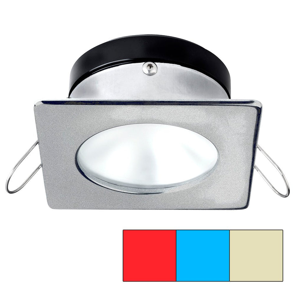 i2Systems Apeiron A1120 Spring Mount Light - Square/Round - Red, Warm White & Blue - Brushed Nickel - Get Tight Gear
