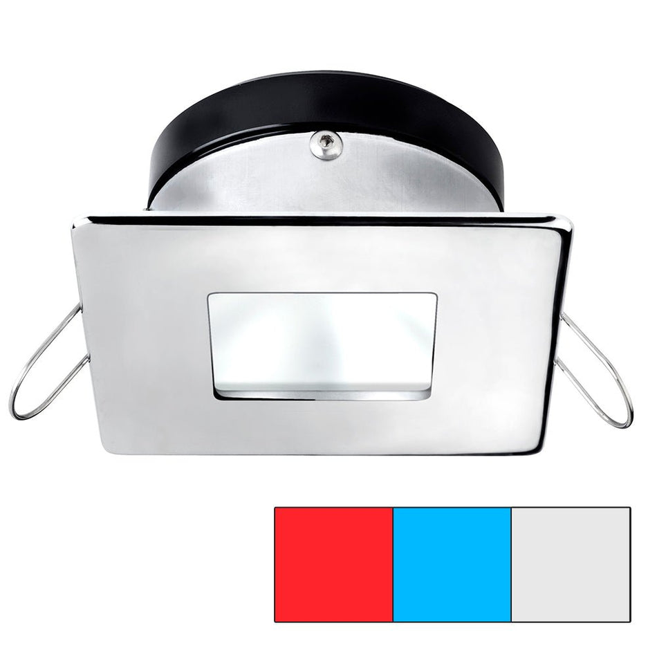 i2Systems Apeiron A1120 Spring Mount Light - Square/Square - Red, Cool White & Blue - Polished Chrome - Get Tight Gear