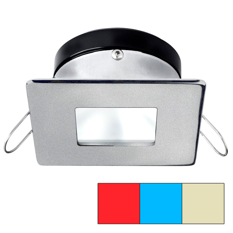 i2Systems Apeiron A1120 Spring Mount Light - Square/Square - Red, Warm White & Blue - Brushed Nickel - Get Tight Gear