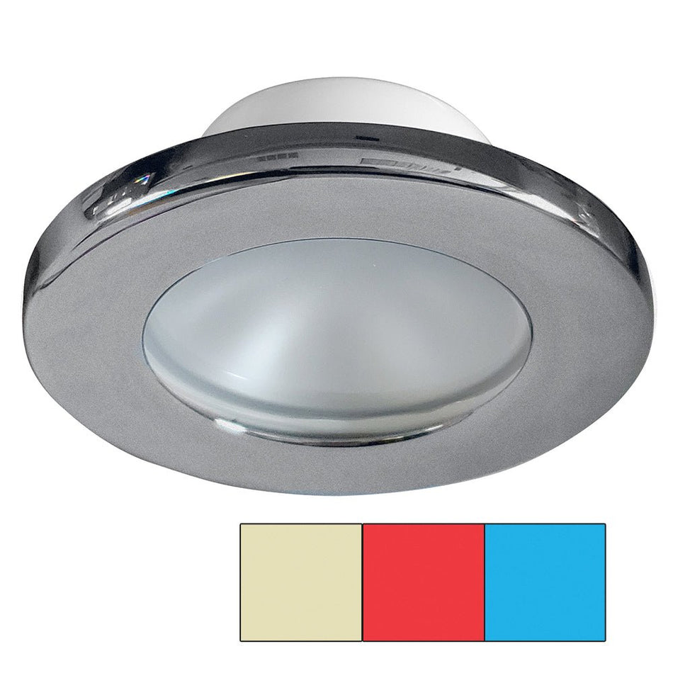 i2Systems Apeiron A3120 Screw Mount Light - Red, Warm White & Blue - Brushed Nickel - Get Tight Gear