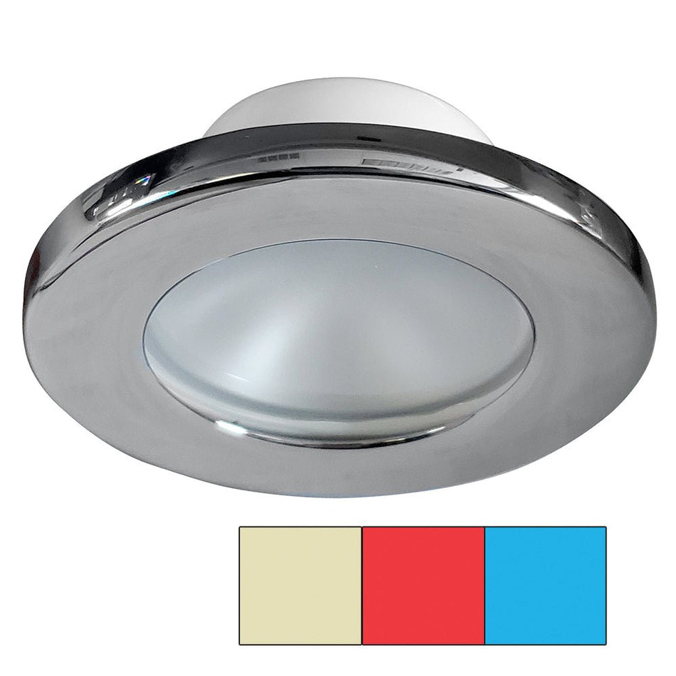 i2Systems Apeiron A3120 Screw Mount Light - Red, Warm White & Blue - Chrome Finish - Get Tight Gear
