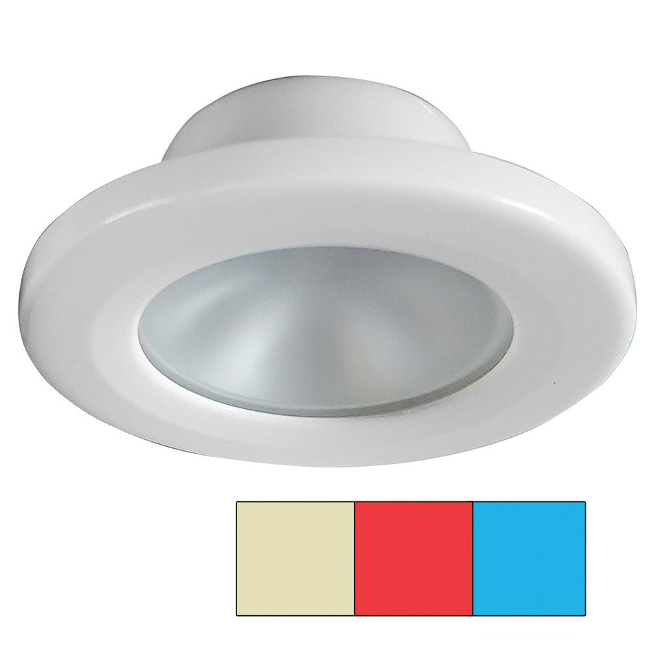 i2Systems Apeiron A3120 Screw Mount Light - Red, Warm White & Blue - White Finish - Get Tight Gear