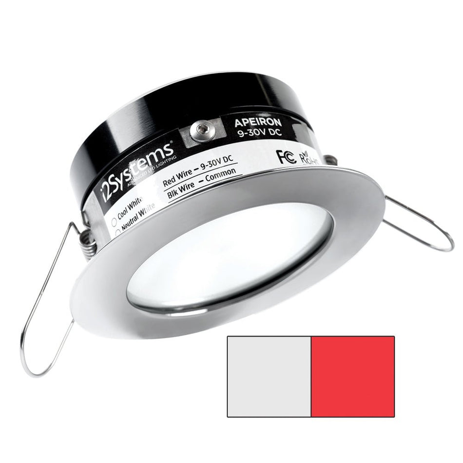 i2Systems Apeiron A503 3W Spring Mount Light - Cool White & Red - Polished Chrome Finish - Get Tight Gear