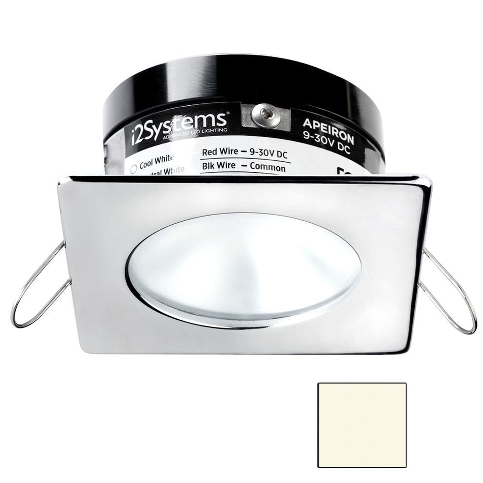 i2Systems Apeiron A503 3W Spring Mount Light - Square/Round - Neutral White - Polished Chrome Finish - Get Tight Gear