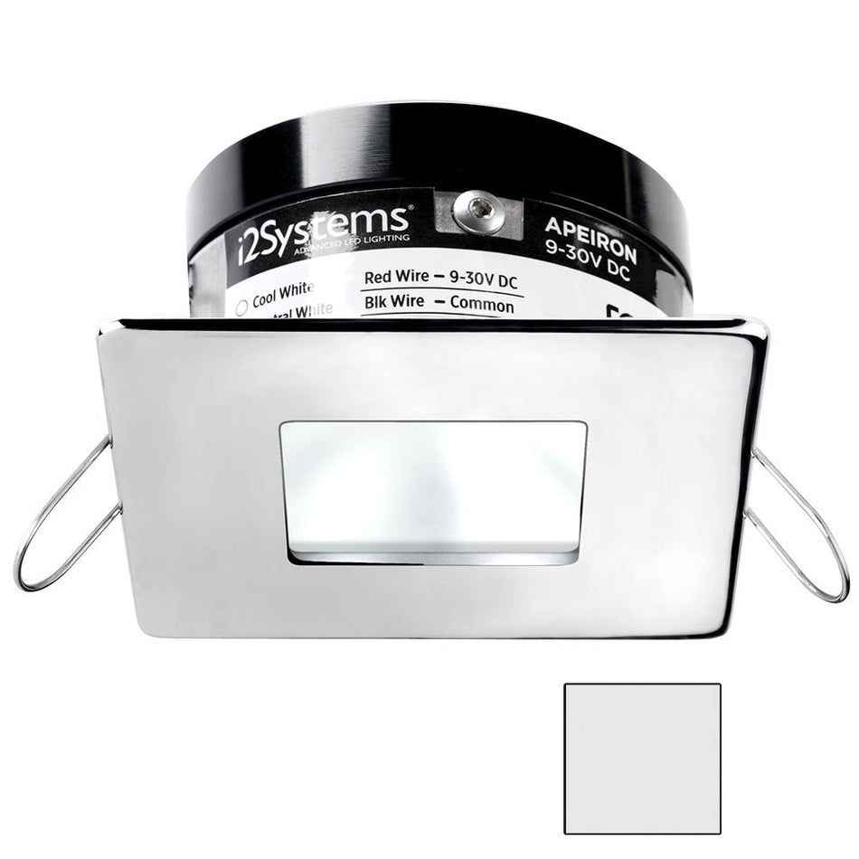 i2Systems Apeiron A503 3W Spring Mount Light - Square/Square - Cool White - Polished Chrome Finish - Get Tight Gear