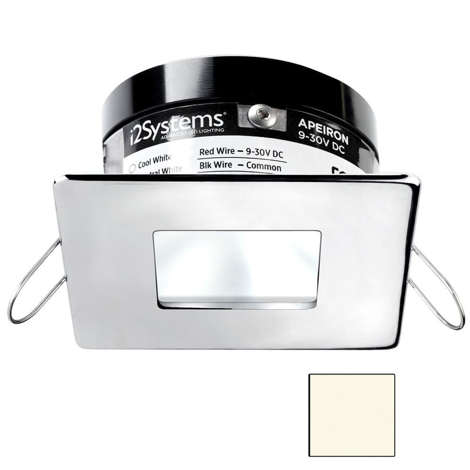 i2Systems Apeiron A503 3W Spring Mount Light - Square/Square - Neutral White Polished Chrome Finish - Get Tight Gear