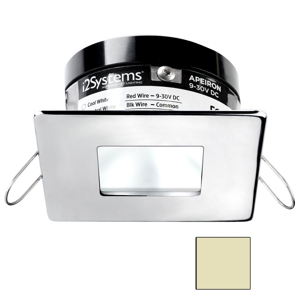 i2Systems Apeiron A503 3W Spring Mount Light - Square/Square - Warm White - Polished Chrome Finish - Get Tight Gear
