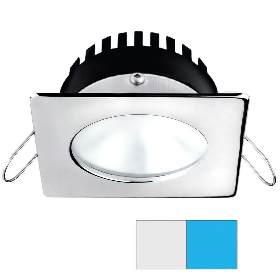 i2Systems Apeiron A506 6W Spring Mount Light - Square/Round - Cool White & Blue - Polished Chrome Finish - Get Tight Gear