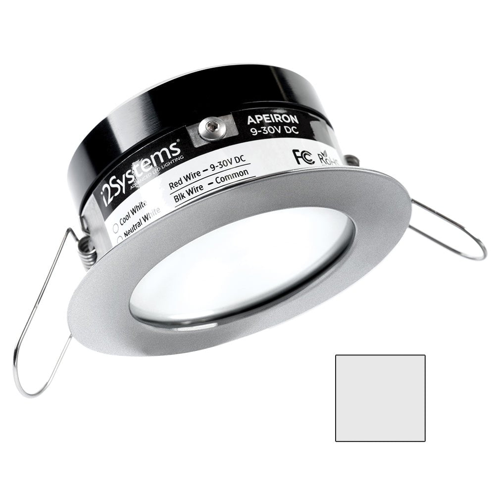 i2Systems Apeiron PRO A503 - 3W Spring Mount Light - Round - Cool White - Brushed Nickel Finish - Get Tight Gear