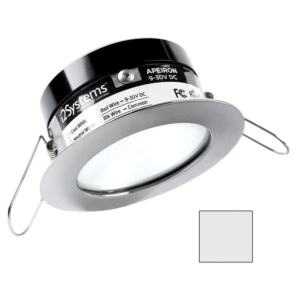 i2Systems Apeiron PRO A503 - 3W Spring Mount Light - Round - Cool White - Brushed Nickel Finish - Get Tight Gear