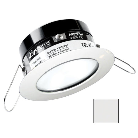i2Systems Apeiron PRO A503 - 3W Spring Mount Light - Round - Cool White - White Finish - Get Tight Gear
