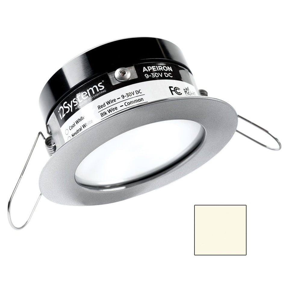 i2Systems Apeiron PRO A503 - 3W Spring Mount Light - Round - Neutral White - Brushed Nickel Finish - Get Tight Gear