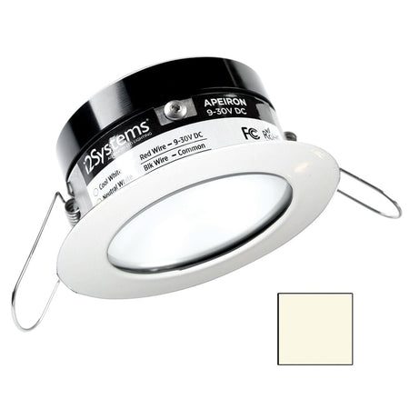 i2Systems Apeiron PRO A503 - 3W Spring Mount Light - Round - Neutral White - White Finish - Get Tight Gear