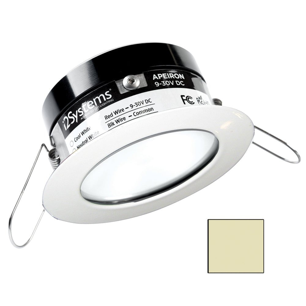 i2Systems Apeiron PRO A503 - 3W Spring Mount Light - Round - Warm White - White Finish - Get Tight Gear